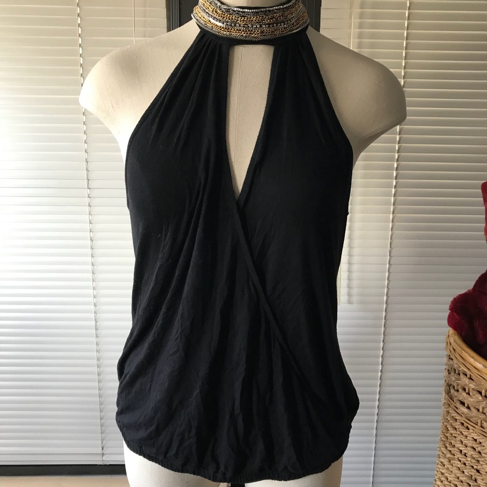 Bebe Embellished Choker Top